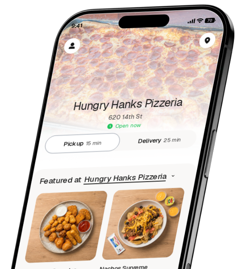 Hungry Hanks Pizzeria app preview